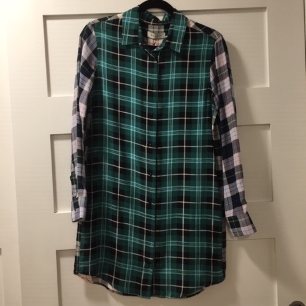 Sandro Long Sleeve Silk Shirtdress, Size 1, NWT
